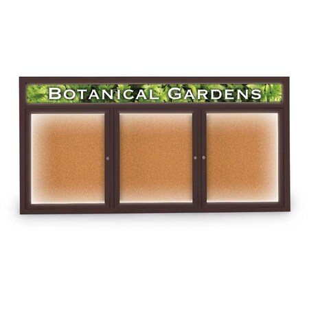 United Visual Products Open Faced Traditional Corkboard, 72x36" UV645A-SATIN-CINNABA